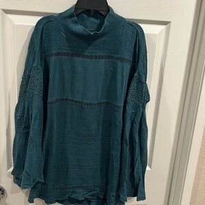 Free people greenish/ blue sweater